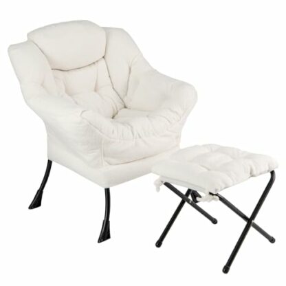 COSTWAY Armchair Accent Chair, Sherpa Upholstered Lounge Armchair Leisure Sofa Chair with Side Pocket, Metal Frame Lazy Comfy Seat Reading Chair for Living Room Bedroom 2 COSTWAY Armchair Accent Chair, Sherpa Upholstered Lounge Armchair Leisure Sofa Chair with Side Pocket, Metal Frame Lazy Comfy Seat Reading Chair for Living Room Bedroom - Image 2