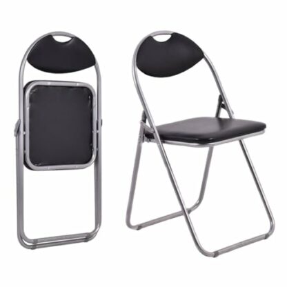 COSTWAY2/4/6 Pack Padded Folding Chair, Metal Frame Easy Storage Conference Chair with Sponge Seat, Backrest and Foot Pads, Hall Guest Seating for Bedrooms Office Events, 43x45x80cm - Image 2