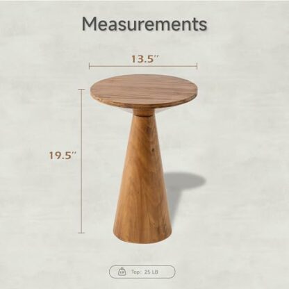 COZAYY Small Pedestal End Table Round Farmhouse Martini Table Wood Plant Stand Rustic Drink Table for Small Space Living Room, Walnut 3 COZAYY Small Pedestal End Table Round Farmhouse Martini Table Wood Plant Stand Rustic Drink Table for Small Space Living Room, Walnut - Image 3