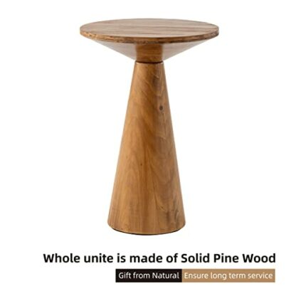 COZAYY Small Pedestal End Table Round Farmhouse Martini Table Wood Plant Stand Rustic Drink Table for Small Space Living Room, Walnut 4 COZAYY Small Pedestal End Table Round Farmhouse Martini Table Wood Plant Stand Rustic Drink Table for Small Space Living Room, Walnut - Image 4