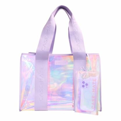 Case-Mate Beach Tote Bag for Women - Shoulder Tote Bag with Phone Pouch, Tip-Proof Design, and Jacquard Strap - Large Travel HandBag for Beach, Pool, Concert, Cruise [17" X 12" X 8"] - Soap Bubble, - Image 2