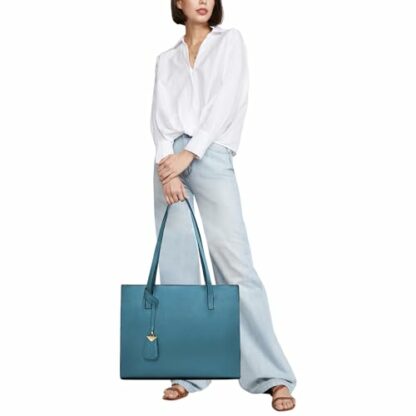 Cckuu Ladies Tote Bags Simple PU Leather Top Handle Women Shoulder Handbags Work School Shopping Bags - Image 4
