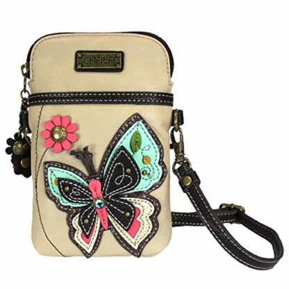 Chala Butterfly Cellphone Crossbody Handbag - Convertible Strap - Image 2