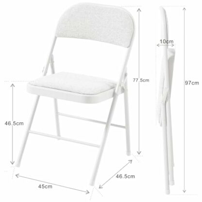Charles Jacobs Cushioned Fabric Folding Chair with a Grey Metal Frame - Image 4