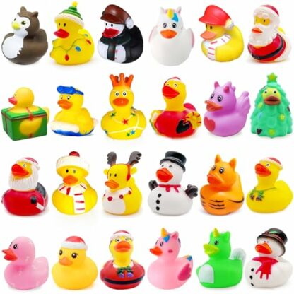Chennyfun Advent Calendar 2024, Christmas Rubber Ducks Advent Calendar, Rubber Duck Bath Toys 24 Days Christmas Countdown Calendar, Christmas Gifts for Kids, Boys, Girls - Image 3