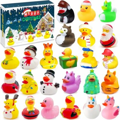 Chennyfun Advent Calendar 2024, Christmas Rubber Ducks Advent Calendar, Rubber Duck Bath Toys 24 Days Christmas Countdown Calendar, Christmas Gifts for Kids, Boys, Girls - Image 2