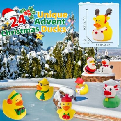 Chennyfun Rubber Duck Advent Calendar 2024, 24 Days Christmas Rubber Ducks Countdown Calendar, Bath Toys Advent Calendar for Boys, Girls, Kids, Surprise for Christmas Party Favor Gifts 4 Chennyfun Rubber Duck Advent Calendar 2024, 24 Days Christmas Rubber Ducks Countdown Calendar, Bath Toys Advent Calendar for Boys, Girls, Kids, Surprise for Christmas Party Favor Gifts - Image 4