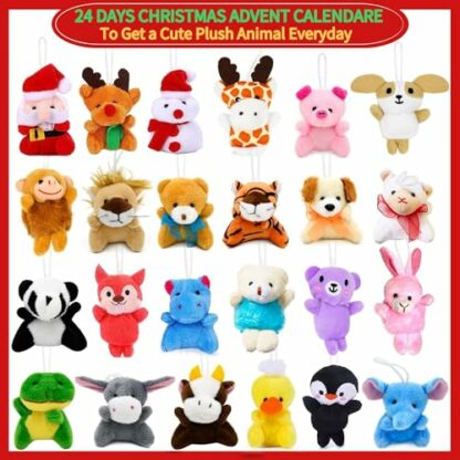 Chennyfun Toy Advent Calendars 2024, 24 Mini Plush Animal Toys, 24 Days Christmas Countdown Calendar with Mini Stuffed Animal Toys for Boys Girls Kids Xmas Gifts 3 Chennyfun Toy Advent Calendars 2024, 24 Mini Plush Animal Toys, 24 Days Christmas Countdown Calendar with Mini Stuffed Animal Toys for Boys Girls Kids Xmas Gifts - Image 3