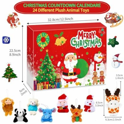 Chennyfun Toy Advent Calendars 2024, 24 Mini Plush Animal Toys, 24 Days Christmas Countdown Calendar with Mini Stuffed Animal Toys for Boys Girls Kids Xmas Gifts 4 Chennyfun Toy Advent Calendars 2024, 24 Mini Plush Animal Toys, 24 Days Christmas Countdown Calendar with Mini Stuffed Animal Toys for Boys Girls Kids Xmas Gifts - Image 4