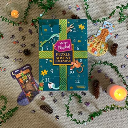 Christmas Advent Calendar Jigsaw Puzzle - Merry Mischief | Sustainable Puzzle for Adults | Great Gift for Adults | Gibsons Games - Image 4