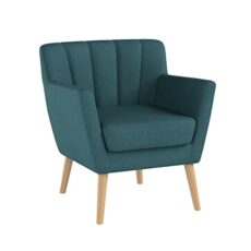 Christopher Knight Home Merel Mid-Century Modern Fabric Club Chair, Dark Teal / Natural