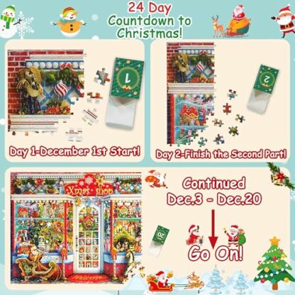 Ciesa Advent Calendar 2024 Christmas Jigsaw Puzzle - Christmas Emporium, 24 Parts - 1008 Pieces Puzzles Countdown to Christmas, Christmas Gifts for Adults and Kids, Home Decoration 27.5in x 19.7in 3 Ciesa Advent Calendar 2024 Christmas Jigsaw Puzzle - Christmas Emporium, 24 Parts - 1008 Pieces Puzzles Countdown to Christmas, Christmas Gifts for Adults and Kids, Home Decoration 27.5in x 19.7in - Image 3
