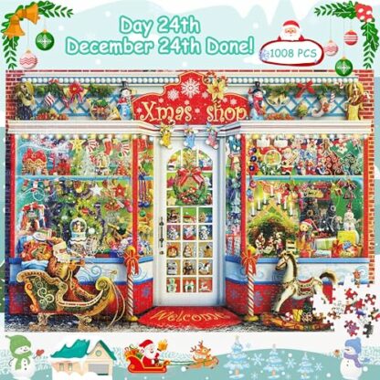 Ciesa Advent Calendar 2024 Christmas Jigsaw Puzzle - Christmas Emporium, 24 Parts - 1008 Pieces Puzzles Countdown to Christmas, Christmas Gifts for Adults and Kids, Home Decoration 27.5in x 19.7in 4 Ciesa Advent Calendar 2024 Christmas Jigsaw Puzzle - Christmas Emporium, 24 Parts - 1008 Pieces Puzzles Countdown to Christmas, Christmas Gifts for Adults and Kids, Home Decoration 27.5in x 19.7in - Image 4
