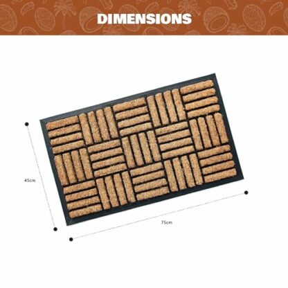 Coco & Coir Door Mat Indoor/Outdoor | 100% Natural Coir Weather Resistant Eco-friendly Entrance Mat (Shortbread) 4 Coco & Coir Door Mat Indoor/Outdoor | 100% Natural Coir Weather Resistant Eco-friendly Entrance Mat (Shortbread) - Image 4