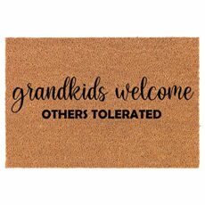 Coir Doormat Front Door Mat New Home Closing Housewarming Gift Grandkids Welcome Others Tolerated Funny Granparent Grandma Granpa Grandmother Grandfather Gift (30" x 18" Standard)