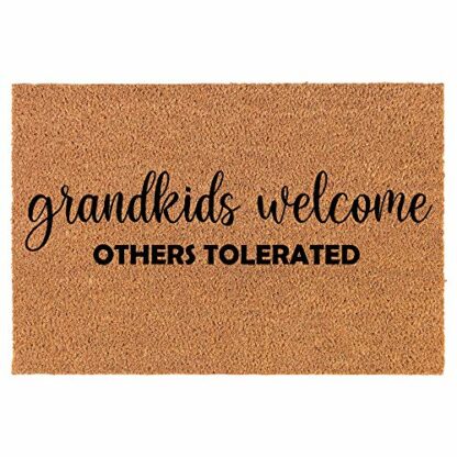Coir Doormat Front Door Mat New Home Closing Housewarming Gift Grandkids Welcome Others Tolerated Funny Granparent Grandma Granpa Grandmother Grandfather Gift (30" x 18" Standard) - Image 2