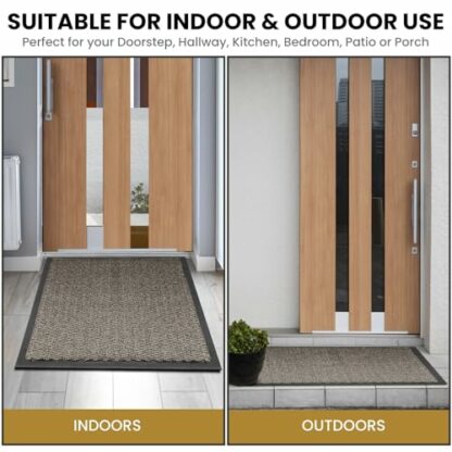 ComFymat Non-Slip Heavy Duty Dirt Trapper Doormat – Rubber Backed, Washable, Indoor & Outdoor Use | Perfect for Hallway, Kitchen, Entrance & Patio – Durable, Easy to Clean Floor Mat 3 ComFymat Non-Slip Heavy Duty Dirt Trapper Doormat – Rubber Backed, Washable, Indoor & Outdoor Use | Perfect for Hallway, Kitchen, Entrance & Patio – Durable, Easy to Clean Floor Mat - Image 3