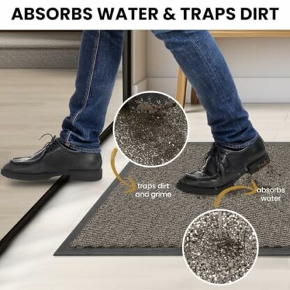 ComFymat Non-Slip Heavy Duty Dirt Trapper Doormat – Rubber Backed, Washable, Indoor & Outdoor Use | Perfect for Hallway, Kitchen, Entrance & Patio – Durable, Easy to Clean Floor Mat 4 ComFymat Non-Slip Heavy Duty Dirt Trapper Doormat – Rubber Backed, Washable, Indoor & Outdoor Use | Perfect for Hallway, Kitchen, Entrance & Patio – Durable, Easy to Clean Floor Mat - Image 4