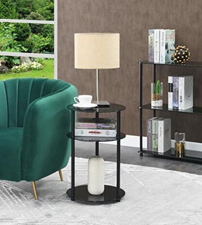 Convenience Concepts Go-Accsense 3-Tier Round Glass Side Table - Image 3