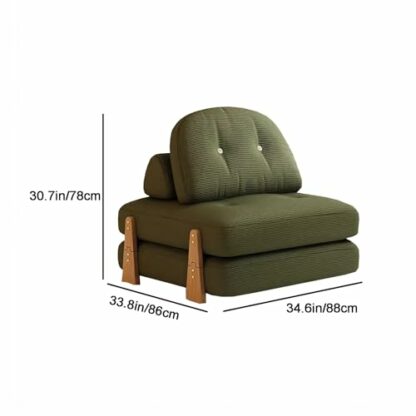 Convertible Lazy Sofa Folding Floor Chair for Bedroom Ideal for Compact Living Spaces Apartment Dorm or Studio Single Reading Chair (Green) - Image 4