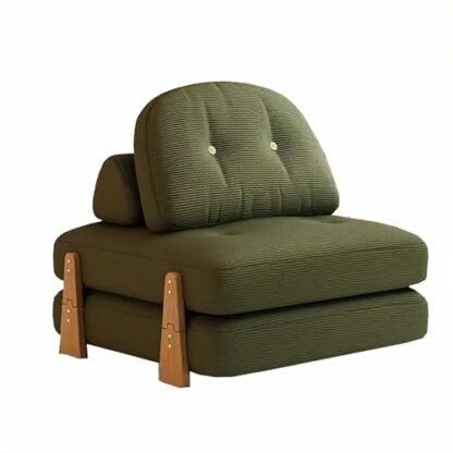 Convertible Lazy Sofa Folding Floor Chair for Bedroom Ideal for Compact Living Spaces Apartment Dorm or Studio Single Reading Chair (Green) - Image 2