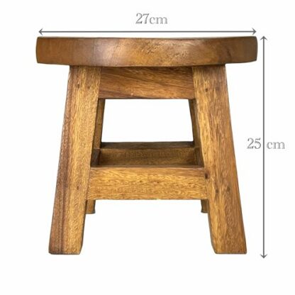 Crafty Artisan wooden milking stool 40mm XL cross bar version made to last for years, multi uses as step stool, plant stand, kids stool - Image 3
