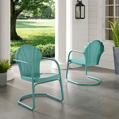 Crosley Tulip 2Pc Chair Set Pastel Blue Satin - Image 3