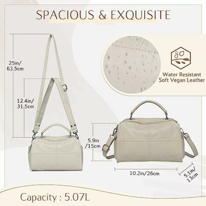 Cross Body Bag for Women,VASCHY Vegan Leather Purse Top Handle Satchel Ladies Small Handbag Fashion Shoulder Bag - Image 3