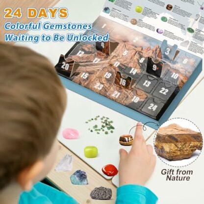 Crystals Advent Calendar 2024 for Kids Christmas Countdown Calendar 24 pcs Collection Rocks And Minerals for Explore Learning Collection Gifts for Girls Boys Geology Enthusiasts 4 Crystals Advent Calendar 2024 for Kids Christmas Countdown Calendar 24 pcs Collection Rocks And Minerals for Explore Learning Collection Gifts for Girls Boys Geology Enthusiasts - Image 4