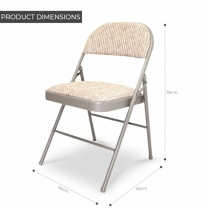 Crystals Deluxe Fabric Folding Foldable Chairs, Heavy Duty Fold Away Chair with Padded Fabric Seats & Metal Frame for Dinning, Home, Office, Indoor & Outdoor Use - Grey (1) 3 Crystals Deluxe Fabric Folding Foldable Chairs, Heavy Duty Fold Away Chair with Padded Fabric Seats & Metal Frame for Dinning, Home, Office, Indoor & Outdoor Use - Grey (1) - Image 3