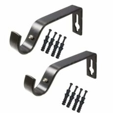 Curtain Pole Bracket Metal 28mm Heavy Duty Rod Wall Brackets Holder Metal Curtain Sets of 2.