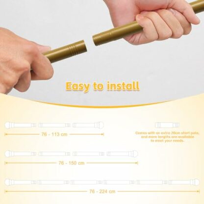 Curtain Poles, Curtain Rods with Diamond Decorative - Image 3