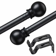 Curtain Poles, Single Curtain Rods for Windows, 1.6 cm Decorative Curtain Poles Set, Splicing Metal Curtain Poles with Brackets