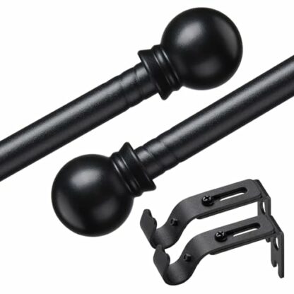 Curtain Poles, Single Curtain Rods for Windows, 1.6 cm Decorative Curtain Poles Set, Splicing Metal Curtain Poles with Brackets - Image 2