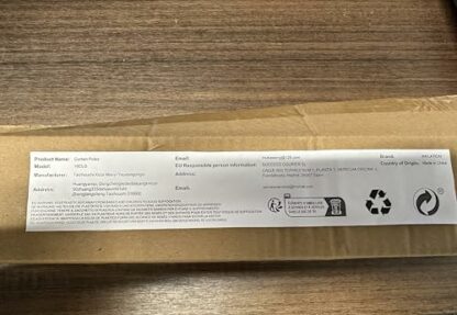 Curtain Poles with Round Finials, 1.6 cm diameter Curtain Pole with Brackets Fittings Set Window Poles for Living Room & Outdoor - Image 3