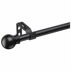 Curtain Poles with Round Finials, 1.6 cm diameter Curtain Pole with Brackets Fittings Set Window Poles for Living Room & Outdoor