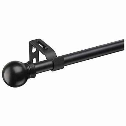 Curtain Poles with Round Finials, 1.6 cm diameter Curtain Pole with Brackets Fittings Set Window Poles for Living Room & Outdoor - Image 2