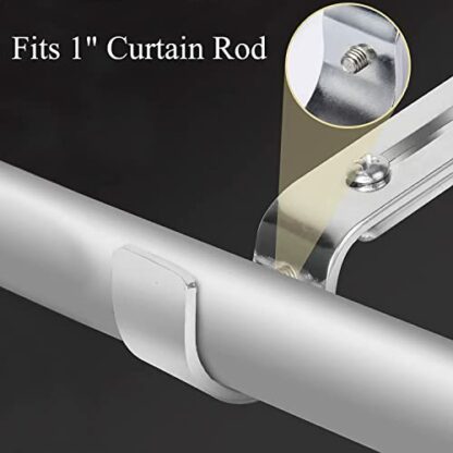 Curtain Rod Bracket, Fits up to 1 inch Curtain Rod, Set of 2, Sturdy Extendable Curtain Rod Holder, Metal Single Rod Bracket for Wall - Image 4