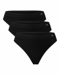 DANISH ENDURANCE Women's Seamless Bamboo Thongs Panties, Super Soft Breathable Comfortable Underwear, 3 Pack