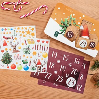 DIY Advent Calendar Kit: Beautiful Craft Advent Calendar 2023 with 24 Cube Boxes and Sticker Paper with Designs – Empty Advent Calendar to fill Yourself – Lovely DIY Christmas Advent Calendar LIVAIA 3 DIY Advent Calendar Kit: Beautiful Craft Advent Calendar 2023 with 24 Cube Boxes and Sticker Paper with Designs – Empty Advent Calendar to fill Yourself – Lovely DIY Christmas Advent Calendar LIVAIA - Image 3