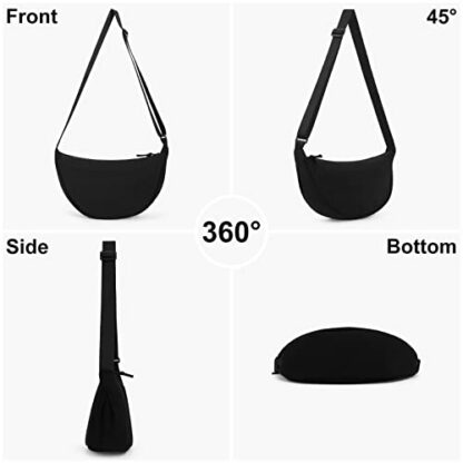 DKIIL NOIYB Crescent Bag for Women, Nylon Crescent Bags Hobos Crossbody Bag Portable Crescent Purse with Adjustable Strap Solid Color Chest Bag Shoulder Bag Fanny Packs - Image 3