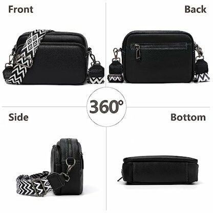 DKIIL NOIYB Crossbody Bags for Women, Genuine Leather Cross Body Bag Women with Adjustable Wide Strap Multiple Pockets Handbags & Shoulder Bags - Image 3