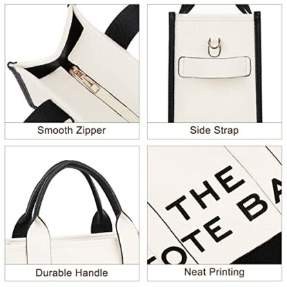 DKIIL NOIYB PU Leather Tote Bag for Women, Large Capacity Women's Leather Totes Bag with Thin Adjustable Strap Double Color Top-handle Bag Crossbody Tote Bags Purse 33cm 4 DKIIL NOIYB PU Leather Tote Bag for Women, Large Capacity Women's Leather Totes Bag with Thin Adjustable Strap Double Color Top-handle Bag Crossbody Tote Bags Purse 33cm - Image 4