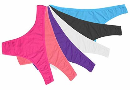 DRESHOW 6 Pack Women's Thongs Cotton Breathable Panties Bikini Underwear 4 DRESHOW 6 Pack Women's Thongs Cotton Breathable Panties Bikini Underwear - Image 4