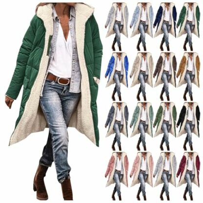 DUHENWU Winter Coats for Women UK Warm Fleece Lined Overcoat Outerwear Full Zip Hooded Long Jackets Ladies Long Sleeve Down Jacket Longline Padded Puffer Coat Cardigans Quilted Raincoat Hoodies 3 DUHENWU Winter Coats for Women UK Warm Fleece Lined Overcoat Outerwear Full Zip Hooded Long Jackets Ladies Long Sleeve Down Jacket Longline Padded Puffer Coat Cardigans Quilted Raincoat Hoodies - Image 3