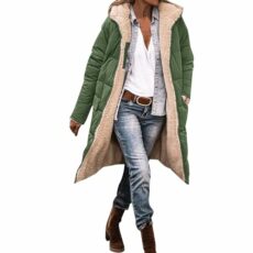 DUHENWU Winter Coats for Women UK Warm Fleece Lined Overcoat Outerwear Full Zip Hooded Long Jackets Ladies Long Sleeve Down Jacket Longline Padded Puffer Coat Cardigans Quilted Raincoat Hoodies