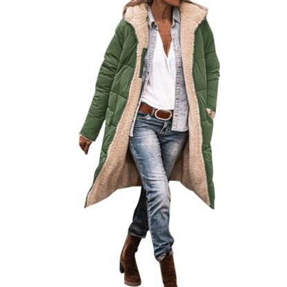 DUHENWU Winter Coats for Women UK Warm Fleece Lined Overcoat Outerwear Full Zip Hooded Long Jackets Ladies Long Sleeve Down Jacket Longline Padded Puffer Coat Cardigans Quilted Raincoat Hoodies 2 DUHENWU Winter Coats for Women UK Warm Fleece Lined Overcoat Outerwear Full Zip Hooded Long Jackets Ladies Long Sleeve Down Jacket Longline Padded Puffer Coat Cardigans Quilted Raincoat Hoodies - Image 2