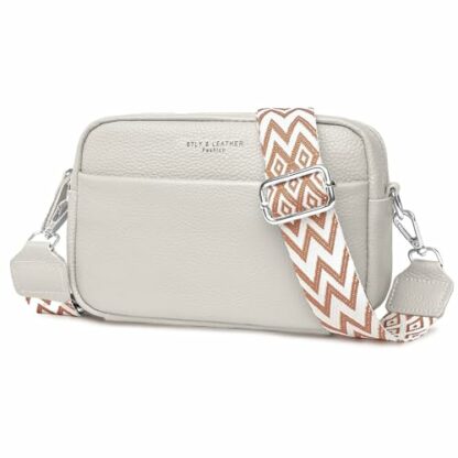 DXIOKO Crossbody Bag for Women, Genuine Leather Women's Cross body Camera Bags Handbag with Adjustable Wide Strap, Over Shoulder Bag for Ladies Girls Travel Shopping Work Daily Use - Image 2