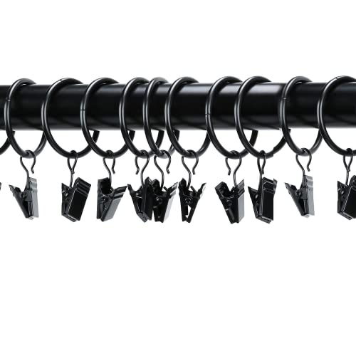 Datttcc Metal Curtain Rings with Clips Decorative Drapery Rustproof Vintage Interior Diameter - Image 4