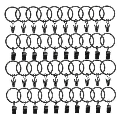 Datttcc Metal Curtain Rings with Clips Decorative Drapery Rustproof Vintage Interior Diameter - Image 2